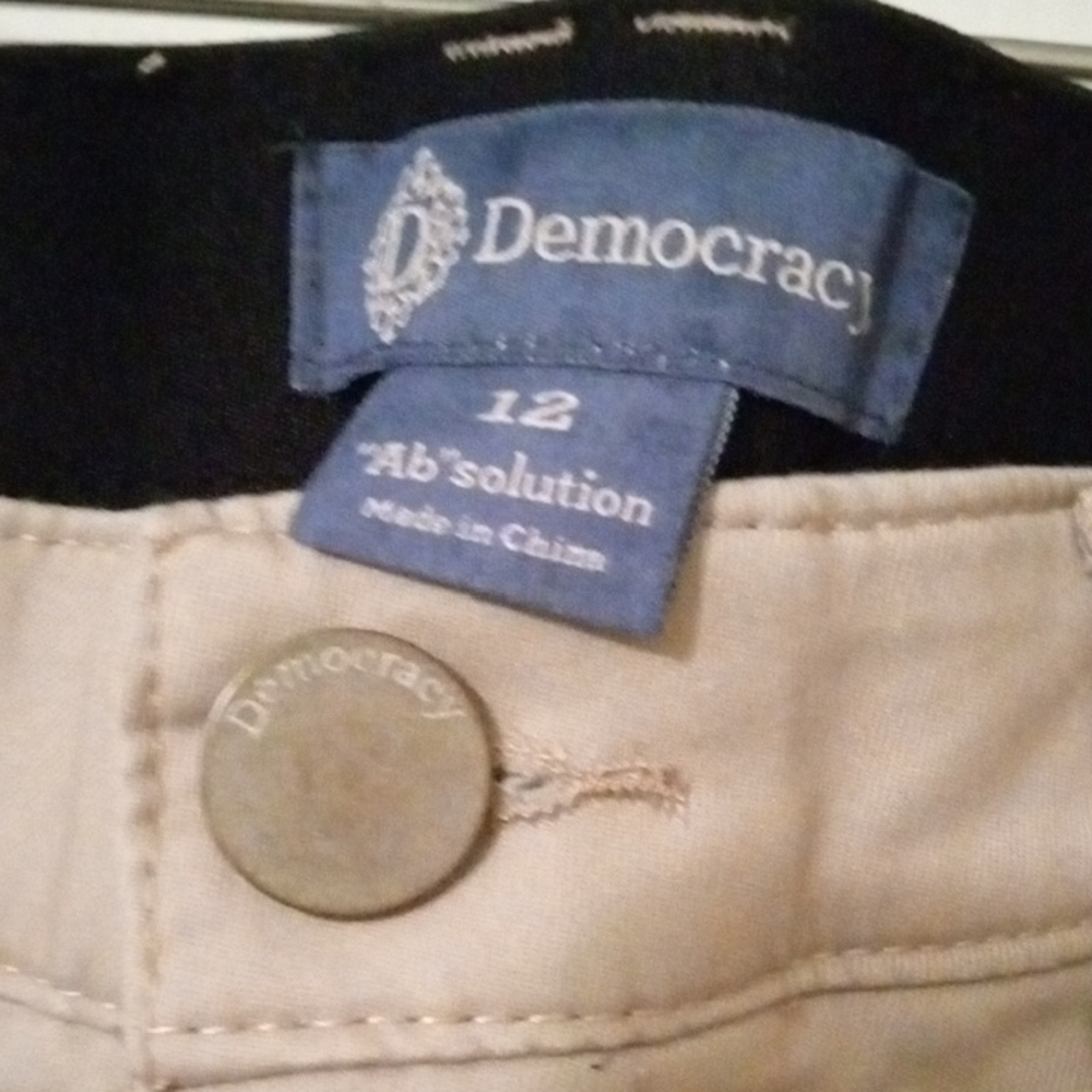 Democracy Absolution Pants Women's Khaki Chinos Size12 - Picture 2 of 4